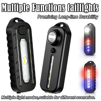 Брелок Мини светодиодный фонарик 5/режимов велосипедный фонарь велосипедный фонарь USB подзарядка 5 В постоянного тока универсальный зажим задние фонари портативный карманный безопасный Type A