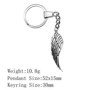 Брелок на День матери для телефона с крыльями и перьями ангела, брелки для женской сумки, автомобильный брелок A21-1pcs-26x23mm