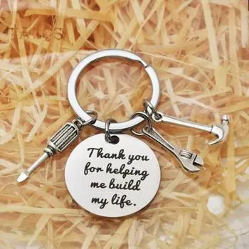 Брелок на День отца Если папа не может это исправить, то никто не сможет Молоток из нержавеющей стали Отвертка Гаечный ключ Папины инструменты Брелок на Рождество и день рождения 30mm