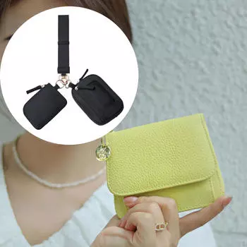 Брелок на запястье кошелек двойной карман повседневный с застежкой-молнией маленький брелок для женщин мужчин Blue Gray