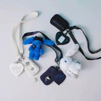 Брелок NewJeans Limited Edition X Coll Furry Bunny Plush – очаровательный и стильный аксессуар для ключей TIDE BLUE