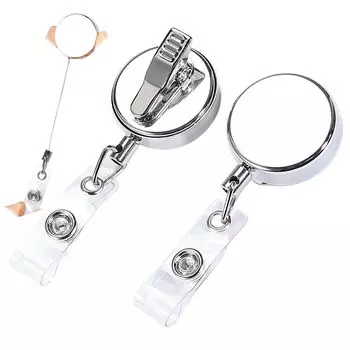 Брелок Orirya Reel с металлической фурнитурой, стильный зажим, подвесная бирка с именем, растягивающийся брелок, держатель для визитной карточки, держатель для карты