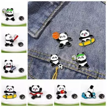 Брелок Панда Спортсмен Эмалевые значки Поделки Гигантская Панда Форма Значок Сумка Девочки/Мальчики Подарки Style 8