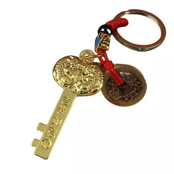 Брелок Pixiu Open Treasure из латуни - подвеска унисекс с дизайном тыквы из чистой меди Keychain