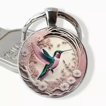 Брелок-подвеска Badge Time Gemstone Cross Border Accessories Metal Keychain One Size розовый