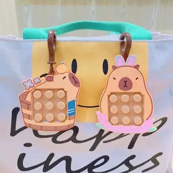 Брелок-подвеска Capybara Squeeze Игрушки для снятия стресса Capybara Подвесной брелок для ключей с рисунком школьного ранца