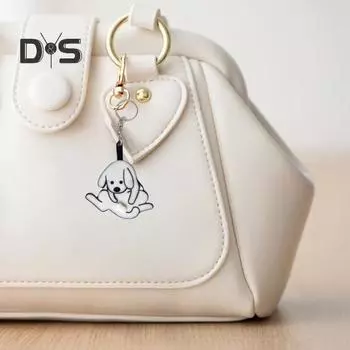 Брелок-подвеска Dog Lover Prank, забавный интерактивный дизайн, вращающийся шариковый брелок с гладким подшипником, игрушка для снятия стресса белый