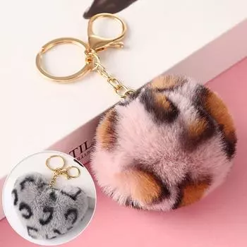 Брелок-подвеска Furry Leopard Key Rings Holder Heartshaped Decorationed Accessories