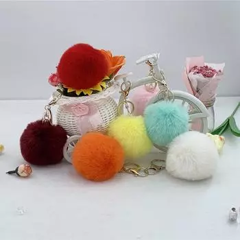 Брелок-подвеска из искусственного меха кролика Рекс - модные украшения своими руками и аксессуары для сумок 7cm Lanyard