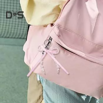 Брелок-подвеска, милый стиль, искусственный жемчуг, бант, декор, подвеска для ключей от автомобиля, декоративный подвесной орнамент, аксессуар для брелока белый