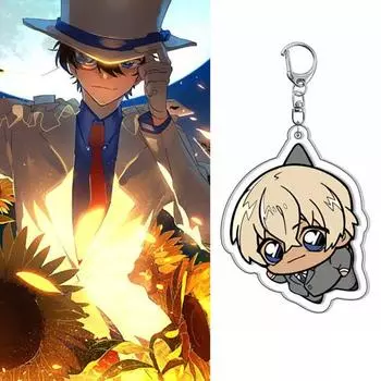 Брелок Подвеска Подвесной дизайн Яркое выражение Нежный узор Многофункциональный многоразовый декор Прозрачный японский мультфильм Детектив Конан B