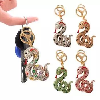 Брелок-подвеска с блестящими стразами, инкрустированными китайским зодиаком, змеей, брелок для рюкзака, автомобиля, сумки, подвеска, аксессуары