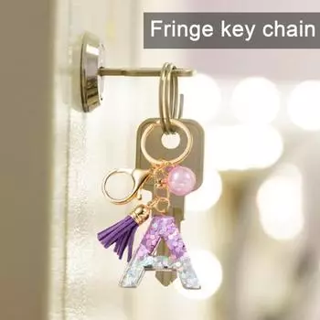 Брелок-подвеска с буквой и кисточкой, блестящие блестки в форме сердца, чашка с буквами, брелок-подвеска, брелок из смолы, аксессуар для кружки L