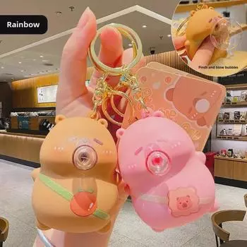 Брелок-подвеска с изображением мультфильма «Снятие стресса» для надувания мыльных пузырей