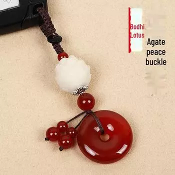 Брелок-подвеска с пряжкой «Бодхи Лотос Агат Мир»