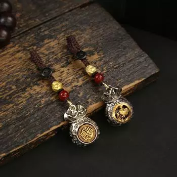 Брелок-подвеска со знаком зодиака для мужчин и женщин - серебряный сплав, талисман на удачу в китайском стиле