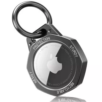 Брелок-подвеска Tieuwant из алюминиевого сплава для AirTag, 1 шт., цвет «оружейный металл»