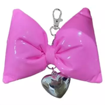Брелок-подвеска в виде бантика и сердца для мобильного телефона, шарм для телефона, съемный бант, шнурок для телефона, брелоки ручной работы для кошелька, сумки розовый