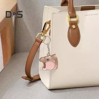 Брелок-подвеска в виде бегемота, небольшой брелок-подвеска, выделяющийся, необычный брелок-подвеска, сумка, рюкзак, аксессуар, подарок A