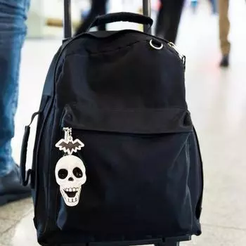 Брелок-подвеска в виде черепа с ремешком, брелок в виде человеческого скелета, подвесное украшение на сумку на Хэллоуин, подвески для сумок, брелок B