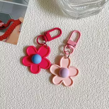 Брелок-подвеска в виде цветка конфетного цвета, милый цветочный брелок, держатель для ключей от машины, сумка, кулон, украшения для рюкзака, подарки для лучших друзей синий