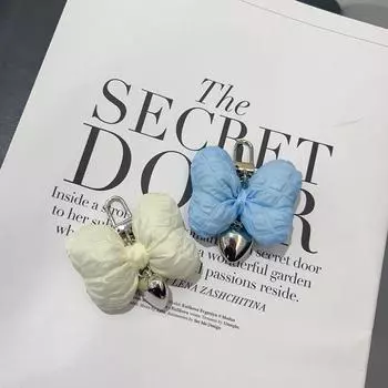 Брелок-подвеска в виде цветного банта Macaron, трехмерный брелок в виде сердца с бантом, украшение на сумку, аксессуары, подарки жёлтый