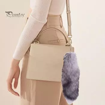 Брелок-подвеска в виде искусственного лисьего хвоста, ручной работы, искусственный меховой хвост, косплей, ренессанс, пушистый хвост, аксессуар для сумки 40cm F