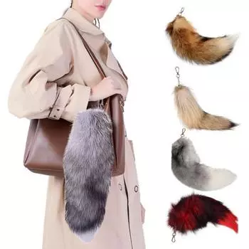 Брелок-подвеска в виде искусственного лисьего хвоста, изготовленный вручную, искусственный меховой хвост, косплей, ренессансный фурри