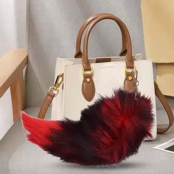 Брелок-подвеска в виде искусственного лисьего хвоста, изготовленный вручную, искусственный меховой хвост, косплей, ренессансный фурри 40cm C