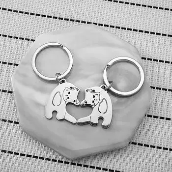 Брелок-подвеска в виде кошки для пары, симпатичное сердечко, кошка, ювелирные изделия из нержавеющей стали, не выцветает, брелок для женщин и мужчин, подарок на вечеринку