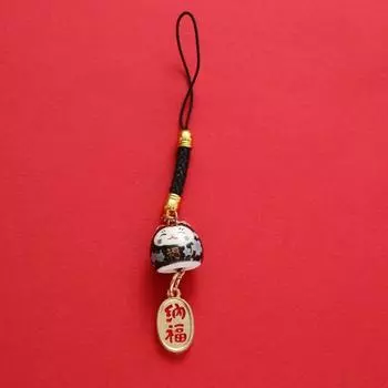 Брелок-подвеска в виде кошки, приносящая богатство и счастье, радость, керамическая кошка чёрный