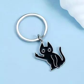 Брелок-подвеска в виде кошки Yousheng для женщин и мужчин, любителей кошек, классный черный брелок для ключей от машины, кошелек, подарок на день дружбы B