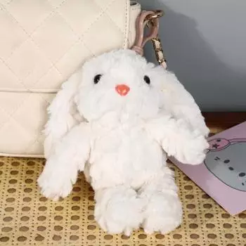 Брелок-подвеска в виде кролика, плюшевая игрушка для сумки, милый брелок в виде кролика для ключей от машины, кавайный плюшевый телесный