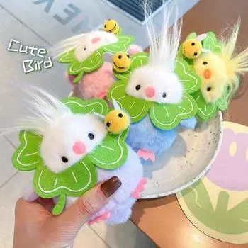 Брелок-подвеска в виде куклы в мультяшном стиле с длинными волосами и птицами, легкий держатель для ключей, рюкзаки, аксессуары для автомобилей Random Style