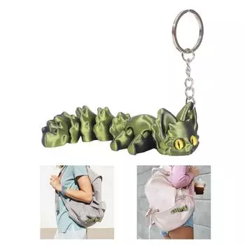 Брелок-подвеска в виде лисы с подвижным хвостом, напечатанный на 3D-принтере, креативный дизайн, декоративная сумка, модный аксессуар, подарок 4