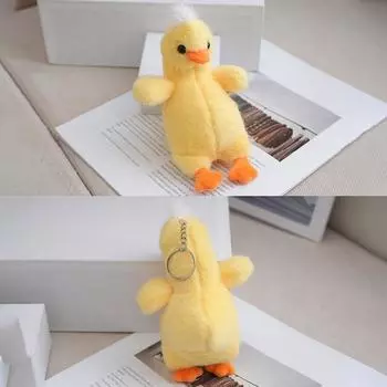 Брелок-подвеска в виде маленькой желтой утки из мультфильма, модный забавный брелок, изысканный креативный рюкзак, украшения, аксессуары, подарки A4
