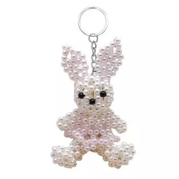 Брелок-подвеска в виде медведя и кролика из искусственного жемчуга, ручной работы, плетеный, легкий шарм, брелок для ключей, аксессуар для рюкзака/сумки