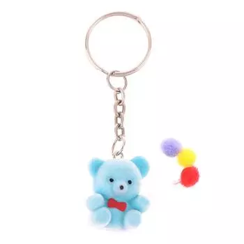 Брелок-подвеска в виде медведя из флокированного воздушного шара, мини-кукла-медведь, сидящая на флоке, брелок для автомобиля, сумки, рюкзака, подвески, декор, подарок темно-коричневого