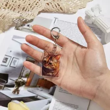 Брелок-подвеска в виде мультяшного кота 2D акриловый толстый ремень с застежкой-карабин брелок для автомобиля сумка C