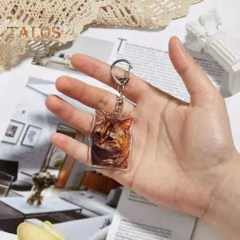 Брелок-подвеска в виде мультяшного кота 2D акриловый толстый ремень с застежкой-лобстером брелок для автомобиля сумка аксессуары подарок на рождественскую вечеринку B