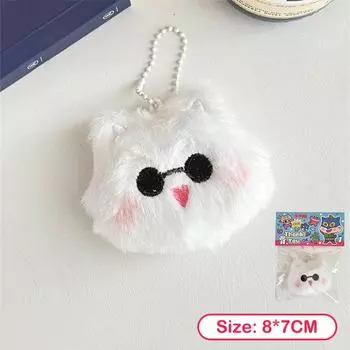 Брелок-подвеска в виде мультяшного кота, пищащая милая плюшевая кукла, игрушка кавайная мягкая сумка-подвеска, украшения для пары друзей, подарок чёрный