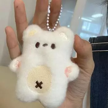 Брелок-подвеска в виде мультяшного медведя, милая плюшевая кукла, игрушка кавайная, пушистая, мягкая, набитая, сумка-брелок, подвески, украшения для женщин и девочек коричневый