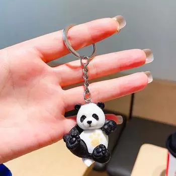 Брелок-подвеска в виде мультяшной панды Милый брелок-подвеска в виде панды Изысканный универсальный рюкзак Украшения Аксессуары Подарки