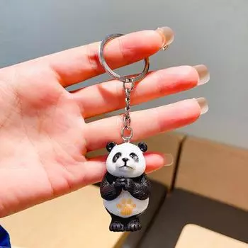 Брелок-подвеска в виде мультяшной панды Милый брелок-подвеска в виде панды Изысканный универсальный рюкзак Украшения Аксессуары Подарки