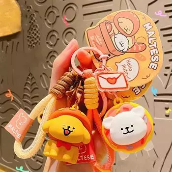 Брелок-подвеска в виде мультяшной собаки в виде 3D-образного пончика, брелок в виде куклы-мопса, подарки style 2