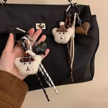 Брелок-подвеска в виде плюшевого медведя из мультфильма, креативный брелок для скалолазания, милый плюшевый держатель для ключей, сумка-подвеска для девочек, женщин, подарки A2