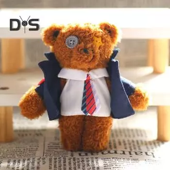 Брелок-подвеска в виде плюшевого медведя с ремешком, мягкий хлопковый брелок для ключей с чучелом животного для поделок своими руками, украшения для рюкзака автомобиля Bear