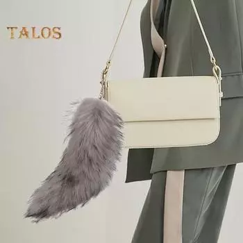 Брелок-подвеска в виде пушистого лисьего хвоста, мягкая искусственная меховая сумка, декоративный брелок-подвеска, универсальный брелок-украшение 40cm розы красного