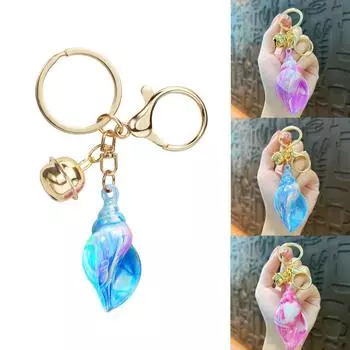 Брелок-подвеска в виде раковины, брелок для сумки, украшения One Size синий