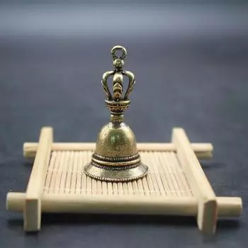 Брелок-подвеска в виде ретро-колокольчика из латуни с чистым звуком